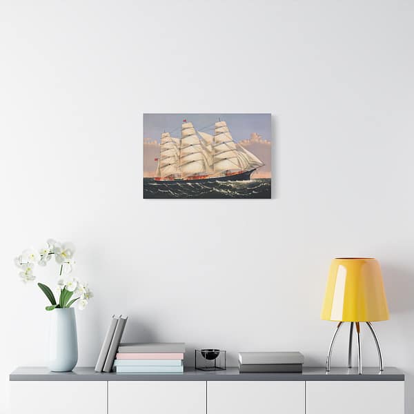10219262570329946482_2048.jpeg Clipper Ship Three Brothers, 2,972 Tons - The Largest Sailing Ship in the World - Currier & Ives (1875) - Vintage Lithograph Canvas Print