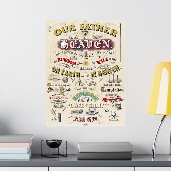10552734810068756879_2048.jpeg Our Father Who Art in Heaven - W. A. Welsher (1873) - Vintage Lithograph Poster Print