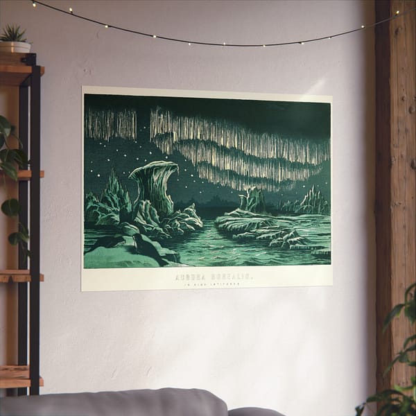 11846063403498940435_2048.jpeg Aurora Borealis in High Latitudes - William MacKenzie’s National Encyclopedia (1891) - Vintage Lithograph Poster Print