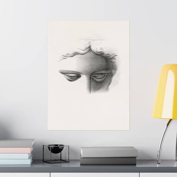 12929033906802769626_2048.jpeg Apollo Belvidere, Study Showing the Forehead, Eyes, and Bridge of Nose - James Fuller Queen (c. 1840-50) - Vintage Lithograph Poster Print