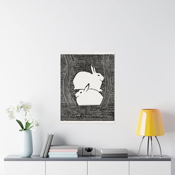 13198655184275015693_2048.jpeg Two Snow Hares (Twee Sneeuwhazen) - Samuel Jessurun de Mesquita (1911) - Vintage Lithograph Poster Print