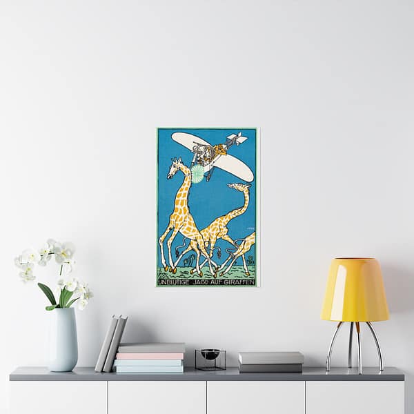 1348798921082386531_2048.jpeg Bloodless Giraffe Hunt (Unblutige Jagd auf Giraffen) - Moriz Jung (1911) - Vintage Lithograph Poster Print