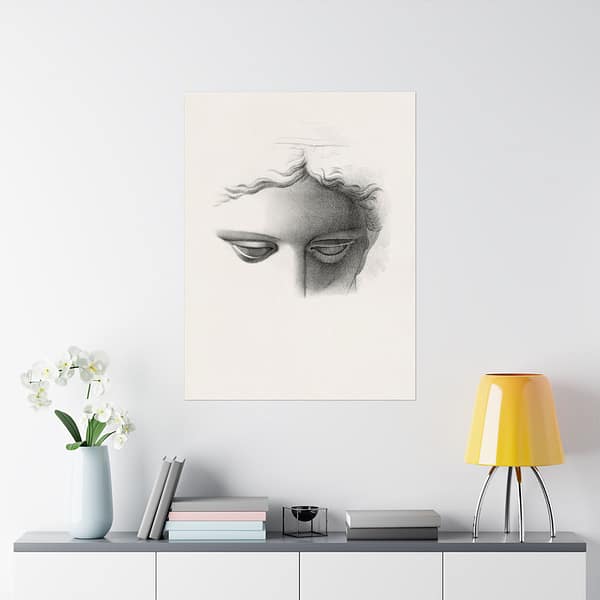 13592404298063451218_2048.jpeg Apollo Belvidere, Study Showing the Forehead, Eyes, and Bridge of Nose - James Fuller Queen (c. 1840-50) - Vintage Lithograph Poster Print
