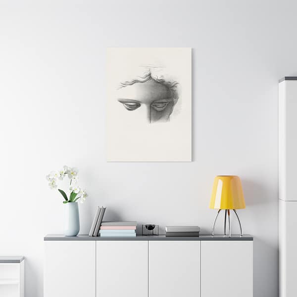 13625385257049474445_2048.jpeg Apollo Belvidere, Study Showing the Forehead, Eyes, and Bridge of Nose - James Fuller Queen (c. 1840-50) - Vintage Lithograph Canvas Print