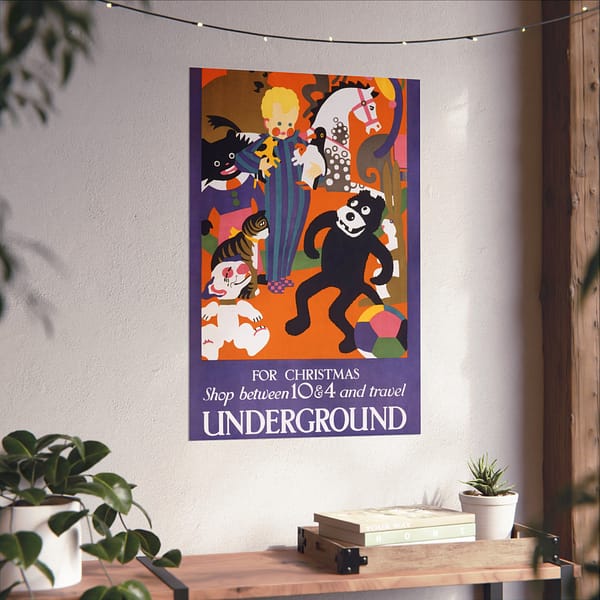 13788817061007373437_2048.jpeg For Christmas, shop between 10 & 4 and travel Underground - Horace Taylor (1924) - Vintage Lithograph Poster Print