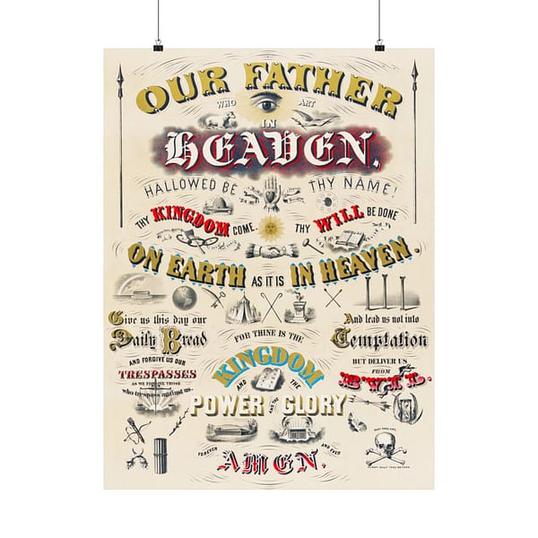 1434702196002105573_2048.jpeg Our Father Who Art in Heaven - W. A. Welsher (1873) - Vintage Lithograph Poster Print