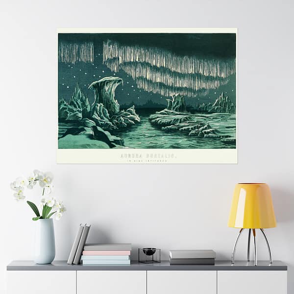 14606028901025243725_2048.jpeg Aurora Borealis in High Latitudes - William MacKenzie’s National Encyclopedia (1891) - Vintage Lithograph Poster Print