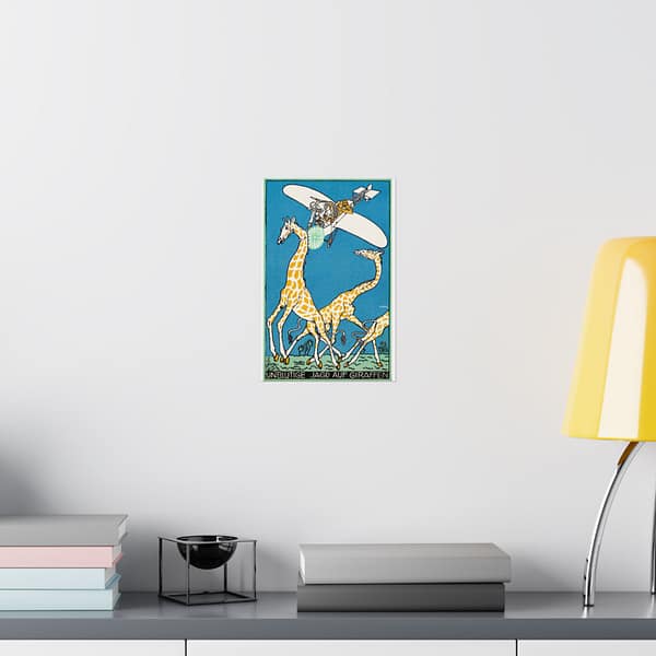 14712268787938188647_2048.jpeg Bloodless Giraffe Hunt (Unblutige Jagd auf Giraffen) - Moriz Jung (1911) - Vintage Lithograph Poster Print