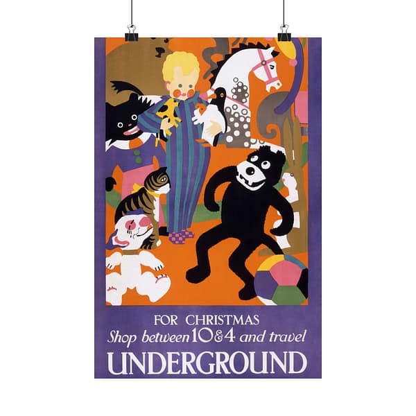 14752546352283160082_2048.jpeg For Christmas, shop between 10 & 4 and travel Underground - Horace Taylor (1924) - Vintage Lithograph Poster Print