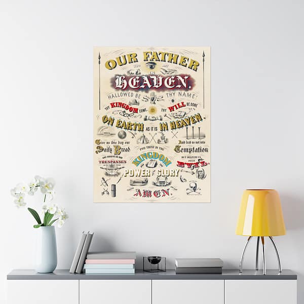 14763341692903583060_2048.jpeg Our Father Who Art in Heaven - W. A. Welsher (1873) - Vintage Lithograph Poster Print