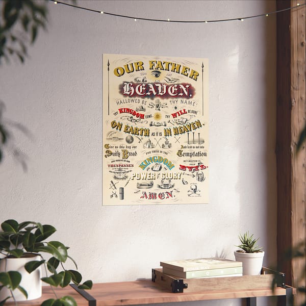 15191026368507200448_2048.jpeg Our Father Who Art in Heaven - W. A. Welsher (1873) - Vintage Lithograph Poster Print