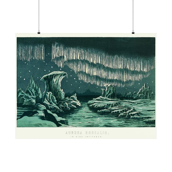 15596190188592774532_2048.jpeg Aurora Borealis in High Latitudes - William MacKenzie’s National Encyclopedia (1891) - Vintage Lithograph Poster Print