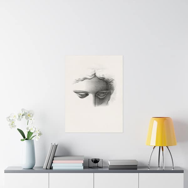 15653718733541856197_2048.jpeg Apollo Belvidere, Study Showing the Forehead, Eyes, and Bridge of Nose - James Fuller Queen (c. 1840-50) - Vintage Lithograph Poster Print