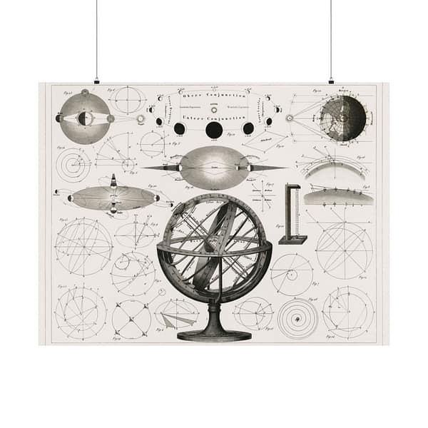 15709770024931863831_2048.jpeg Astronomical Spheres, Charts and Diagrams - Johann Georg Heck (1849) - Vintage Lithograph Poster Print