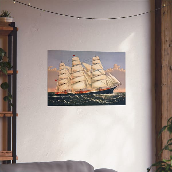 16119813758546406679_2048.jpeg Clipper Ship Three Brothers, 2,972 Tons - The Largest Sailing Ship in the World - Currier & Ives (1875) - Vintage Lithograph Poster Print