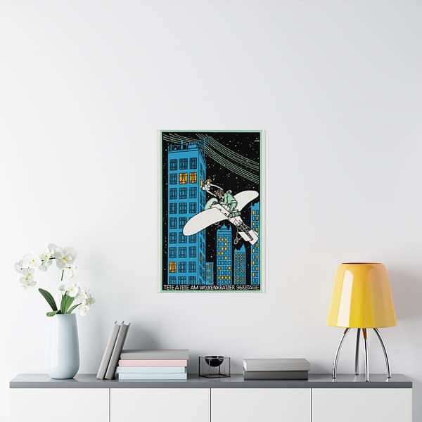 16354723888873723567_2048.jpeg Tête á Tête on the 968th Floor of a Skyscraper - Moriz Jung (1911) - Vintage Lithograph Poster Print