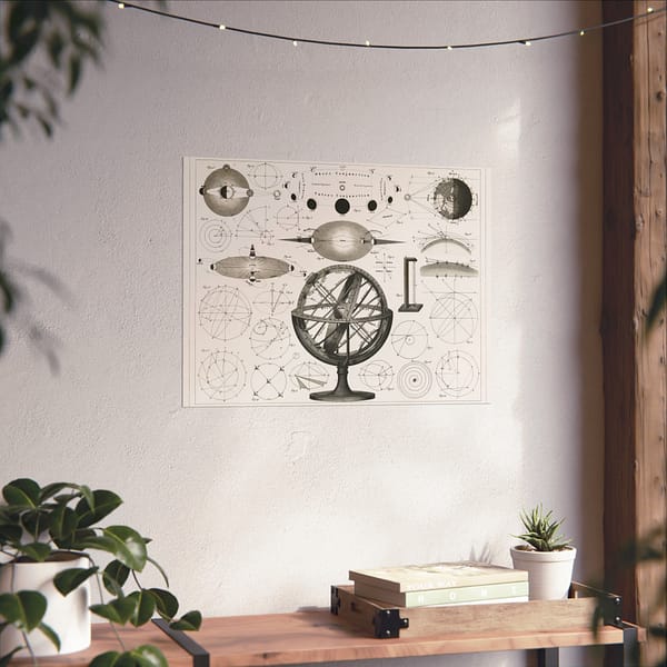 16363073183828605879_2048.jpeg Astronomical Spheres, Charts and Diagrams - Johann Georg Heck (1849) - Vintage Lithograph Poster Print