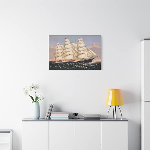 16544847196455655532_2048.jpeg Clipper Ship Three Brothers, 2,972 Tons - The Largest Sailing Ship in the World - Currier & Ives (1875) - Vintage Lithograph Canvas Print