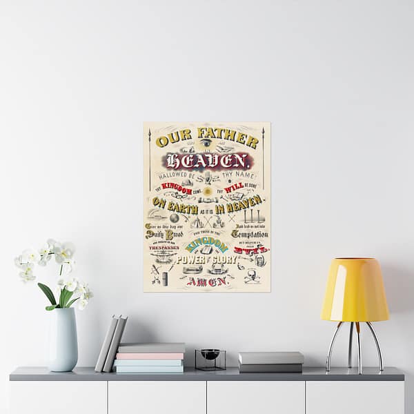 16570577280430665745_2048.jpeg Our Father Who Art in Heaven - W. A. Welsher (1873) - Vintage Lithograph Poster Print