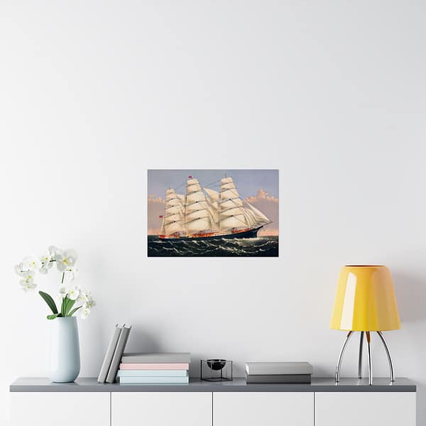 17780245277029337250_2048.jpeg Clipper Ship Three Brothers, 2,972 Tons - The Largest Sailing Ship in the World - Currier & Ives (1875) - Vintage Lithograph Poster Print