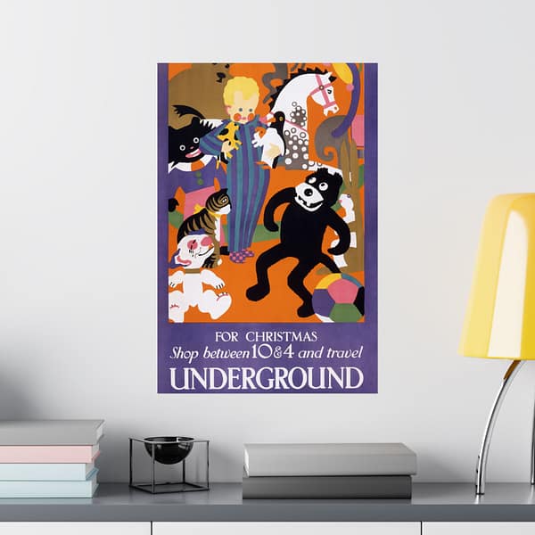 18166065722064539222_2048.jpeg For Christmas, shop between 10 & 4 and travel Underground - Horace Taylor (1924) - Vintage Lithograph Poster Print
