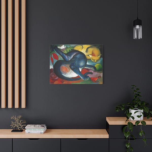 2375114751988714203_2048.jpeg Two Cats, Blue and Yellow - Franz Marc (1912) - Art Deco Canvas Print