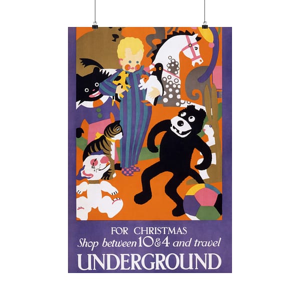 269639282448203287_2048.jpeg For Christmas, shop between 10 & 4 and travel Underground - Horace Taylor (1924) - Vintage Lithograph Poster Print