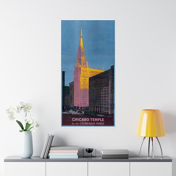 274089332580401395_2048.jpeg Chicago Temple by the Chicago Rapid Transit - Rocco D. Navigato (1925) - Vintage Travel Poster Print