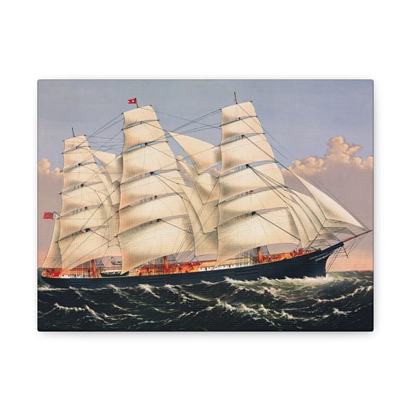 2762982788136425637_2048.jpeg Clipper Ship Three Brothers, 2,972 Tons - The Largest Sailing Ship in the World - Currier & Ives (1875) - Vintage Lithograph Canvas Print