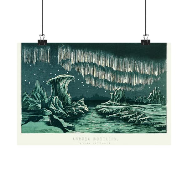 2783589506675670003_2048.jpeg Aurora Borealis in High Latitudes - William MacKenzie’s National Encyclopedia (1891) - Vintage Lithograph Poster Print