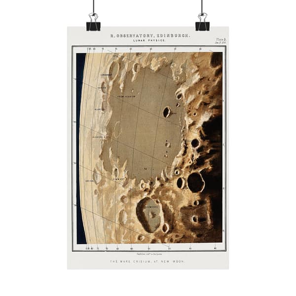 288623227655778338_2048.jpeg Lunar Physics, Plate 3 - The Mare Crisium at New Moon - Charles Piazzi Smyth (1857)