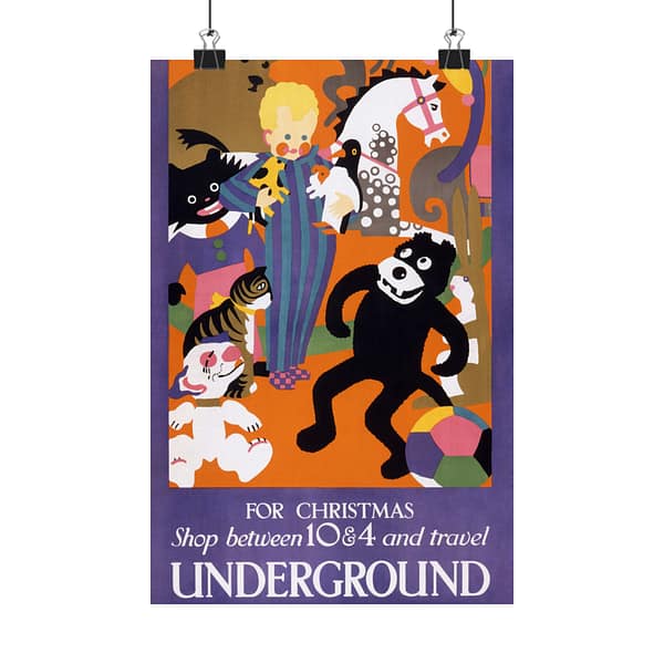 2953785106499474703_2048.jpeg For Christmas, shop between 10 & 4 and travel Underground - Horace Taylor (1924) - Vintage Lithograph Poster Print