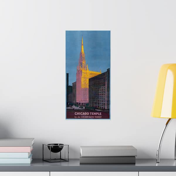 3045991753901892130_2048.jpeg Chicago Temple by the Chicago Rapid Transit - Rocco D. Navigato (1925) - Vintage Travel Poster Print