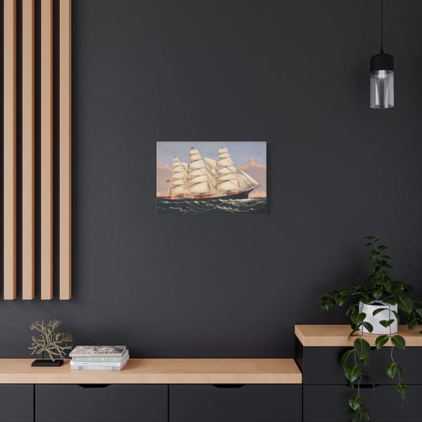 3306425152548116243_2048.jpeg Clipper Ship Three Brothers, 2,972 Tons - The Largest Sailing Ship in the World - Currier & Ives (1875) - Vintage Lithograph Canvas Print