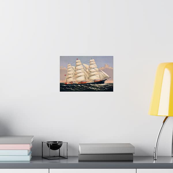 3422483185746607022_2048.jpeg Clipper Ship Three Brothers, 2,972 Tons - The Largest Sailing Ship in the World - Currier & Ives (1875) - Vintage Lithograph Poster Print
