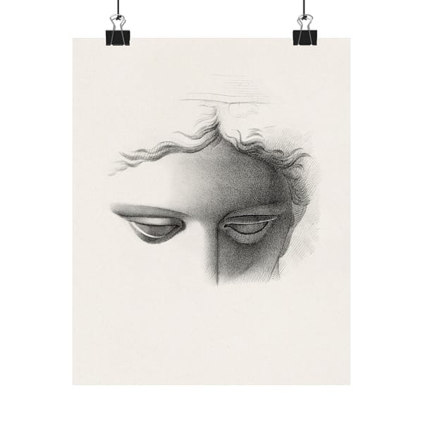 3426928528769413585_2048.jpeg Apollo Belvidere, Study Showing the Forehead, Eyes, and Bridge of Nose - James Fuller Queen (c. 1840-50) - Vintage Lithograph Poster Print