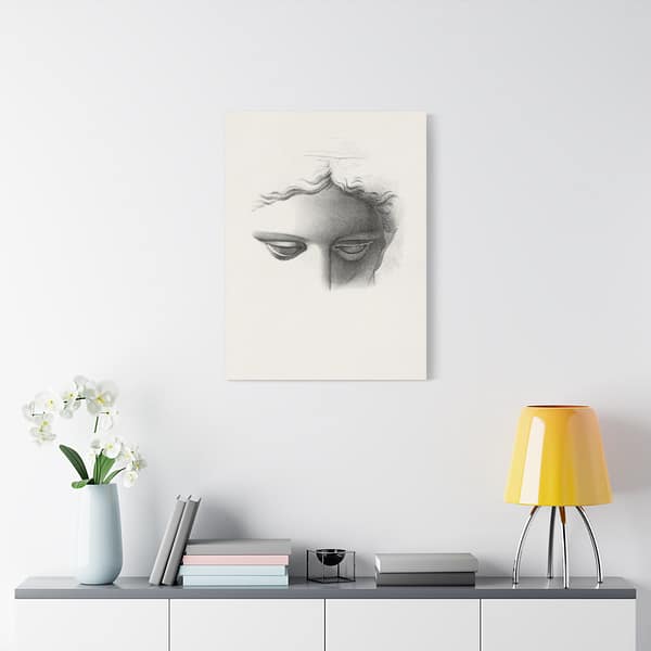 3808408071009269454_2048.jpeg Apollo Belvidere, Study Showing the Forehead, Eyes, and Bridge of Nose - James Fuller Queen (c. 1840-50) - Vintage Lithograph Canvas Print