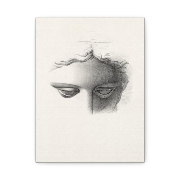 4102608496460363890_2048.jpeg Apollo Belvidere, Study Showing the Forehead, Eyes, and Bridge of Nose - James Fuller Queen (c. 1840-50) - Vintage Lithograph Canvas Print