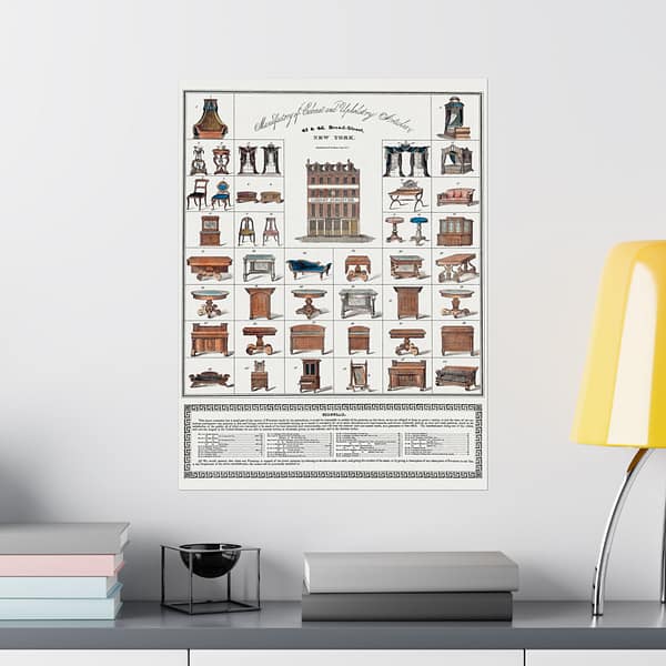 4331891583941520867_2048.jpeg Furniture Broadside - Joseph Meeks & Sons (1833) - Vintage Lithograph Poster Print