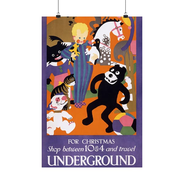 4346563471489830338_2048.jpeg For Christmas, shop between 10 & 4 and travel Underground - Horace Taylor (1924) - Vintage Lithograph Poster Print