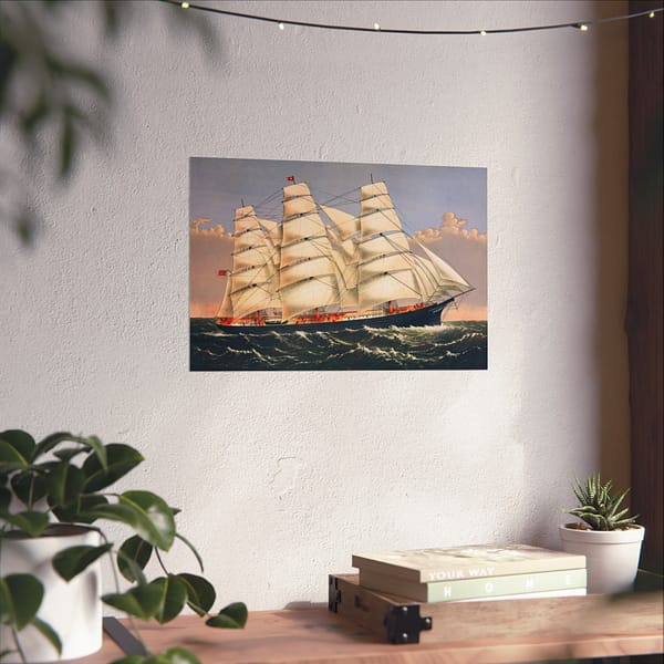 455588777436756242_2048.jpeg Clipper Ship Three Brothers, 2,972 Tons - The Largest Sailing Ship in the World - Currier & Ives (1875) - Vintage Lithograph Poster Print