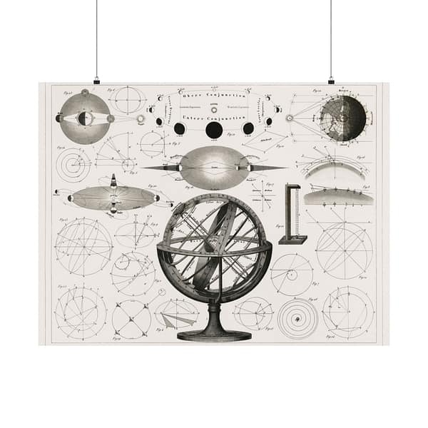 4832522756132077291_2048.jpeg Astronomical Spheres, Charts and Diagrams - Johann Georg Heck (1849) - Vintage Lithograph Poster Print