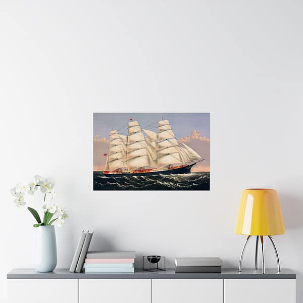 500125247040661384_2048.jpeg Clipper Ship Three Brothers, 2,972 Tons - The Largest Sailing Ship in the World - Currier & Ives (1875) - Vintage Lithograph Poster Print