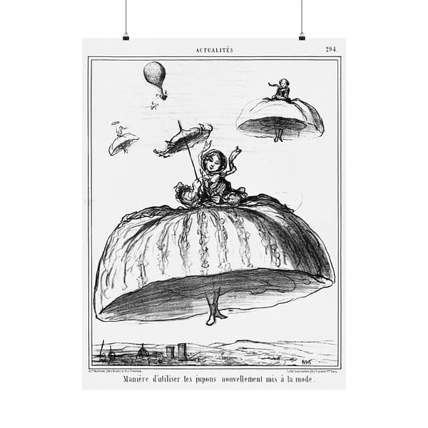 5312533148720567682_2048.jpeg How to Use the Petticoats Newly in Fashion - Honoré Daumier (1856) - Vintage Lithograph Poster Print
