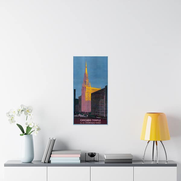 5577534159509874033_2048.jpeg Chicago Temple by the Chicago Rapid Transit - Rocco D. Navigato (1925) - Vintage Travel Poster Print