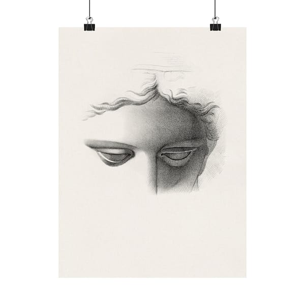 5633944937680325344_2048.jpeg Apollo Belvidere, Study Showing the Forehead, Eyes, and Bridge of Nose - James Fuller Queen (c. 1840-50) - Vintage Lithograph Poster Print
