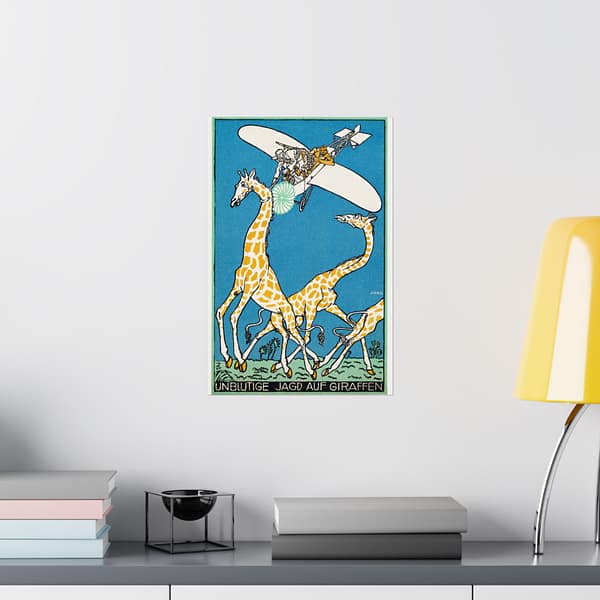 5659638801243209472_2048.jpeg Bloodless Giraffe Hunt (Unblutige Jagd auf Giraffen) - Moriz Jung (1911) - Vintage Lithograph Poster Print
