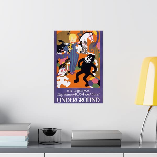 6953927772184589238_2048.jpeg For Christmas, shop between 10 & 4 and travel Underground - Horace Taylor (1924) - Vintage Lithograph Poster Print
