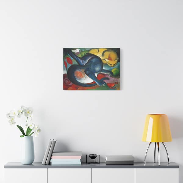 6989527462455896378_2048.jpeg Two Cats, Blue and Yellow - Franz Marc (1912) - Art Deco Canvas Print