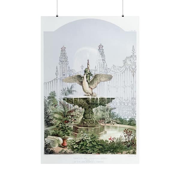 7768169361616076627_2048.jpeg Fountain and Ornamental Gates - Industrial arts of the Nineteenth Century - Sir Matthew Digby Wyatt (c. 1851-53) - Vintage Lithograph Poster Print